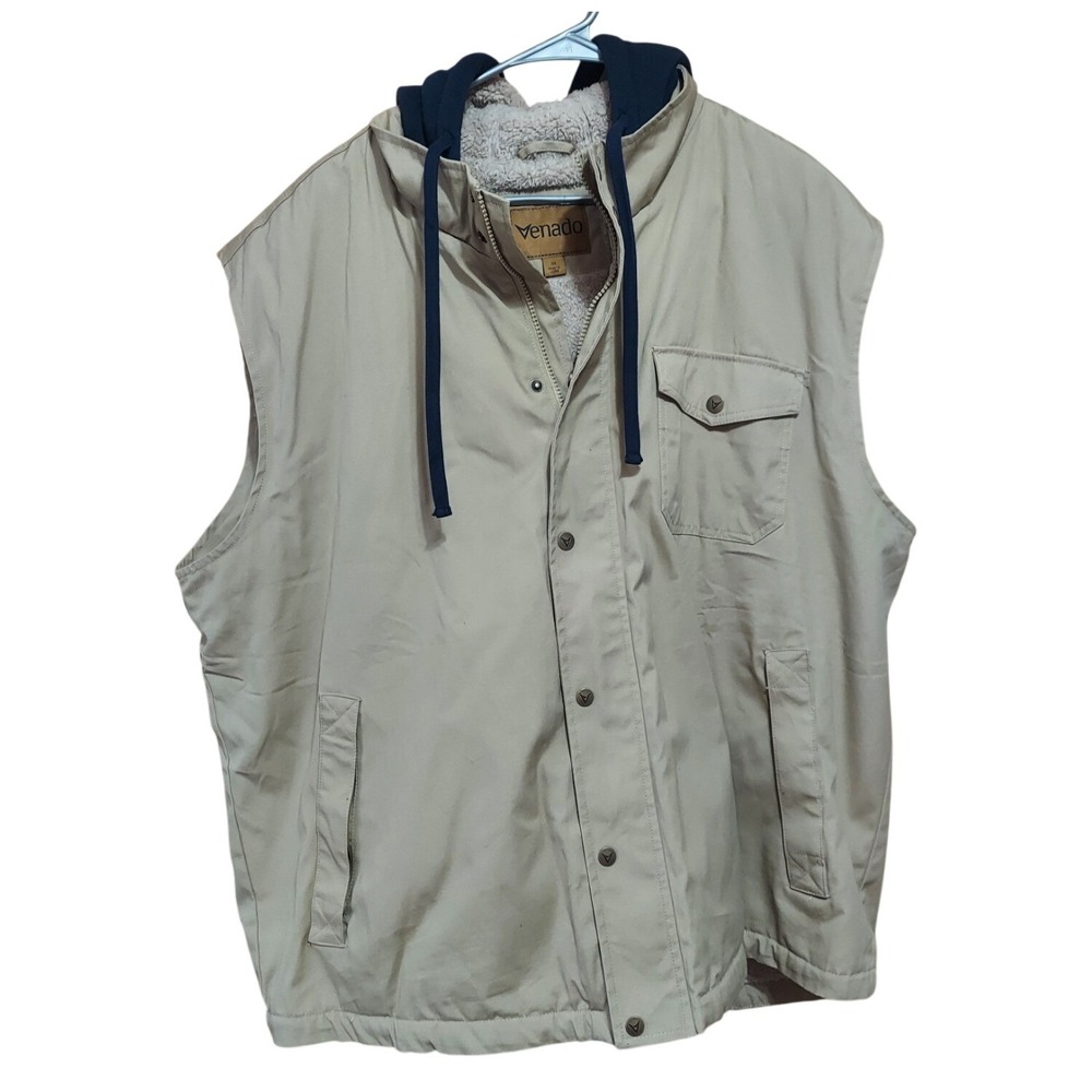 Venado Men's Size 3XL Concealed Carry‎ Hooded Vest Sherpa Lined